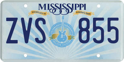 MS license plate ZVS855