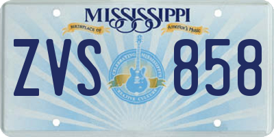 MS license plate ZVS858