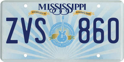 MS license plate ZVS860