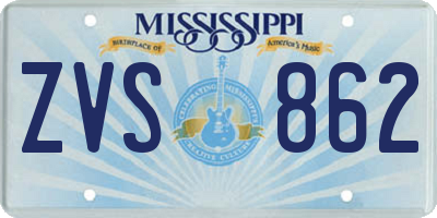 MS license plate ZVS862