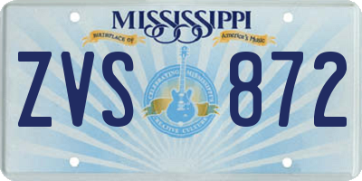 MS license plate ZVS872