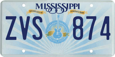 MS license plate ZVS874
