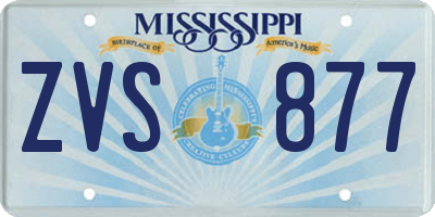 MS license plate ZVS877