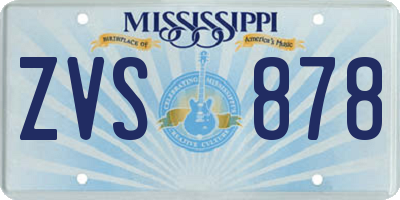 MS license plate ZVS878