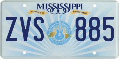 MS license plate ZVS885
