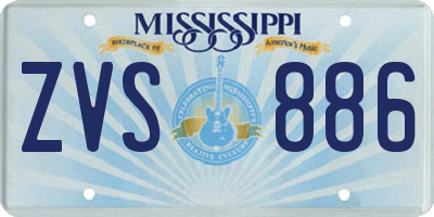 MS license plate ZVS886