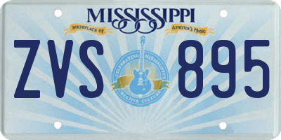 MS license plate ZVS895