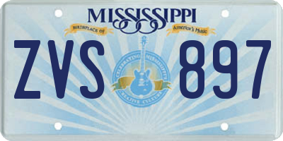 MS license plate ZVS897