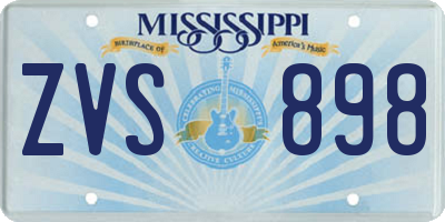 MS license plate ZVS898