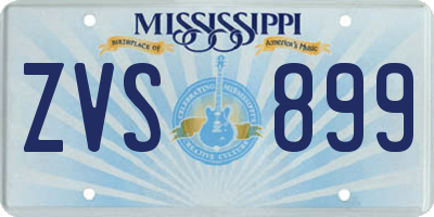 MS license plate ZVS899