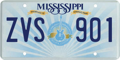 MS license plate ZVS901