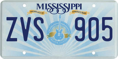 MS license plate ZVS905