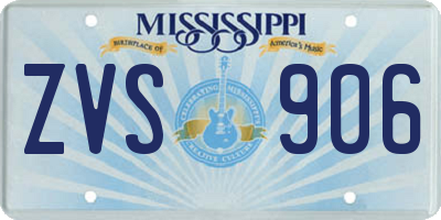 MS license plate ZVS906