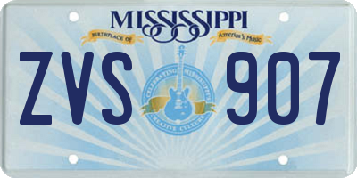 MS license plate ZVS907