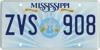 MS license plate ZVS908