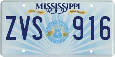 MS license plate ZVS916