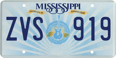 MS license plate ZVS919