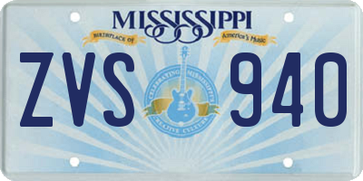 MS license plate ZVS940