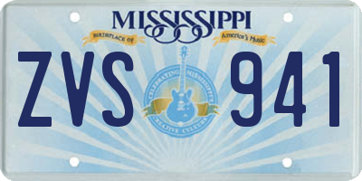 MS license plate ZVS941