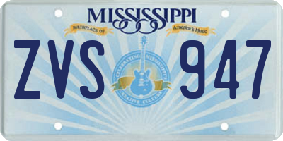 MS license plate ZVS947
