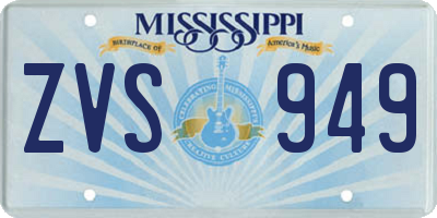 MS license plate ZVS949