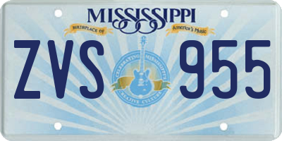 MS license plate ZVS955