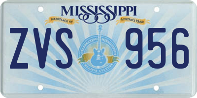 MS license plate ZVS956
