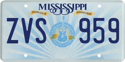MS license plate ZVS959