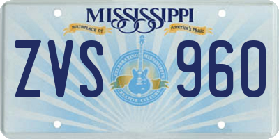 MS license plate ZVS960