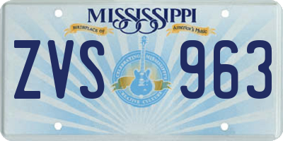 MS license plate ZVS963