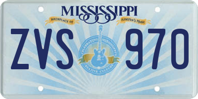MS license plate ZVS970