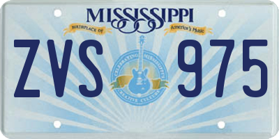 MS license plate ZVS975