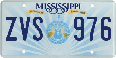 MS license plate ZVS976