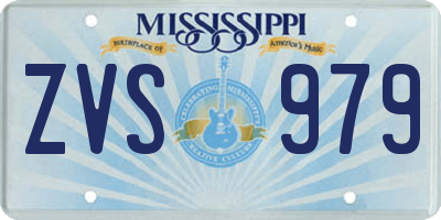 MS license plate ZVS979