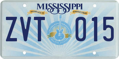 MS license plate ZVT015