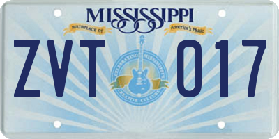 MS license plate ZVT017