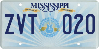 MS license plate ZVT020