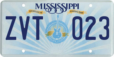 MS license plate ZVT023