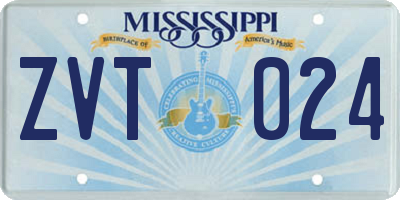MS license plate ZVT024