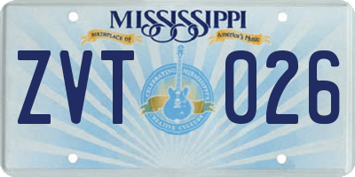 MS license plate ZVT026
