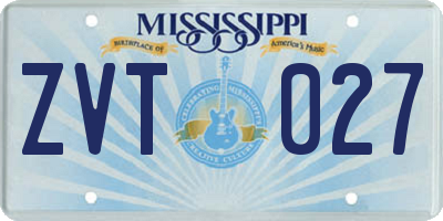 MS license plate ZVT027