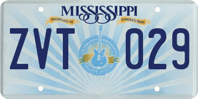 MS license plate ZVT029