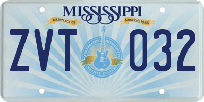 MS license plate ZVT032