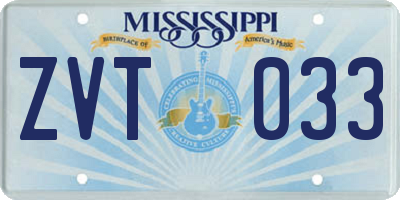 MS license plate ZVT033