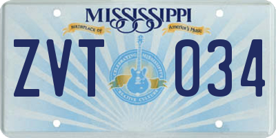 MS license plate ZVT034
