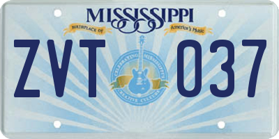 MS license plate ZVT037