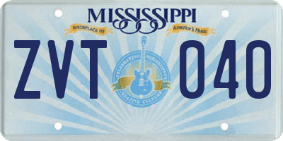 MS license plate ZVT040