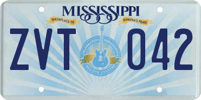 MS license plate ZVT042
