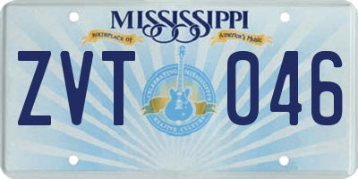 MS license plate ZVT046