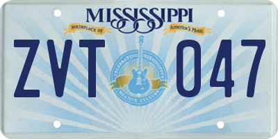 MS license plate ZVT047